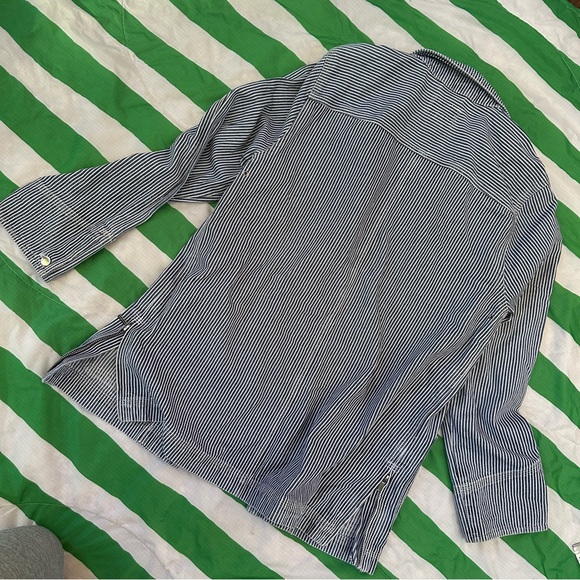 RALPH LAUREN fireman toggle closure chore coat in railroad stripe denim - Picture 10 of 10